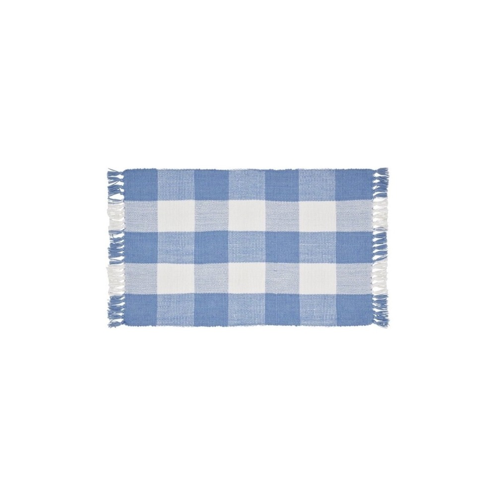 My Texas House Blue & White Gingham Fringe Layering‎ Rug, Easter 2026